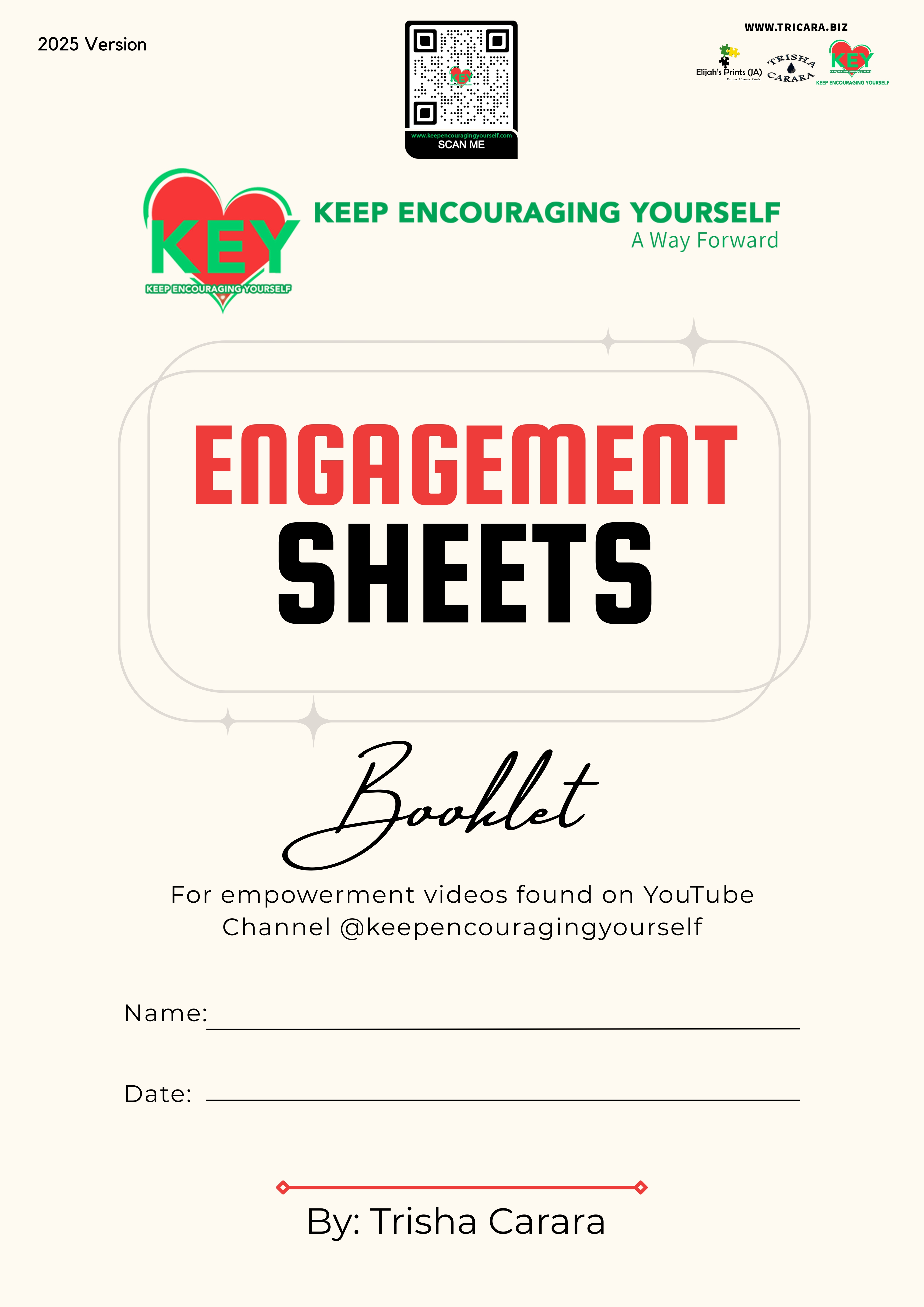 Engagement Booklet for Keep Encouraging Yourself YouTube videos – a free Reflection and Discussion Workbook for individual and group discussions.